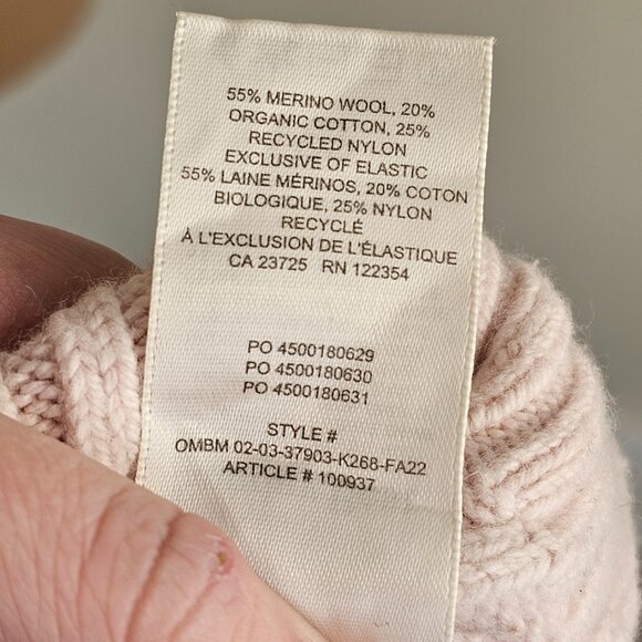 Sunday Best Aritzia Light Pink Cable Knit Cropped Sweater Sz M - Picture 6 of 7